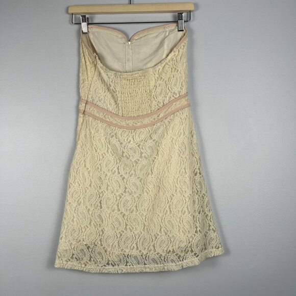 Pins and Needles strapless mini dress  lace cream size M - Picture 2 of 10